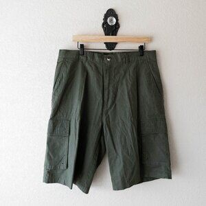 Banana Jack Mens 36 Green Ramie Cotton Blend Shorts Cargo 11” Inseam